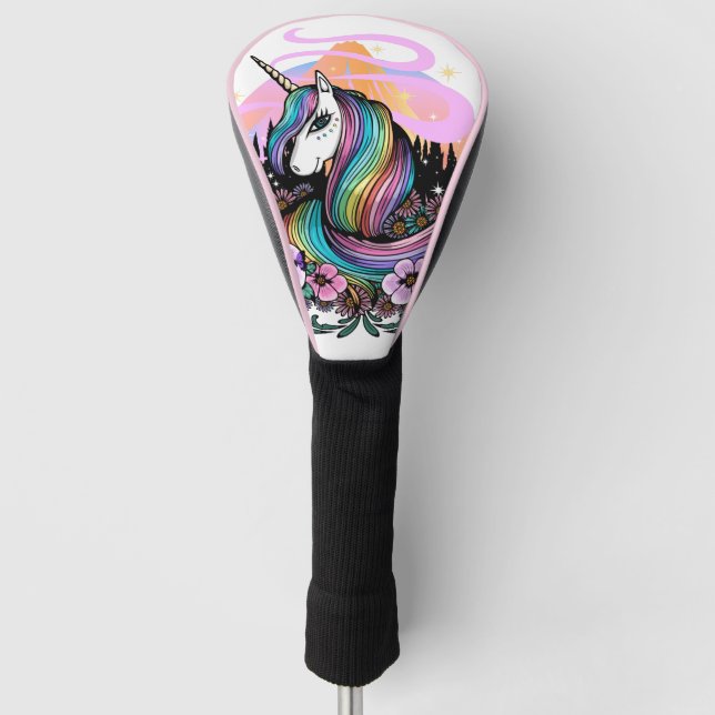 Majestätisches Einhorn  Golf Headcover (Vorderseite)