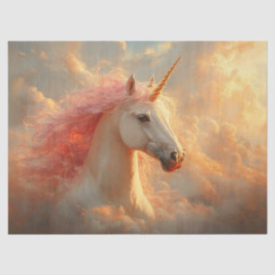 Majestätisches Einhorn in Sonnenuntergangs-Wolken- Seidenpapier