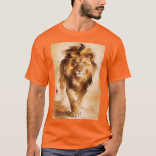 Majestätisches Goldenes Löwe-Abstrakt-Gemälde Luxu T-Shirt
