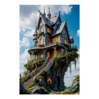 Majestätisches gotisches Herrenhaus am Klippenrand