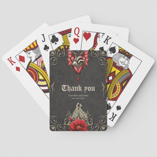 Majestätisches Herz, gotische Romantik Spielkarten (Rückseite)