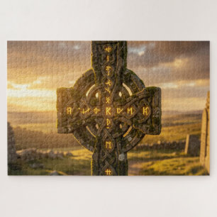 Majestätisches keltisches Steinkreuz-Puzzle