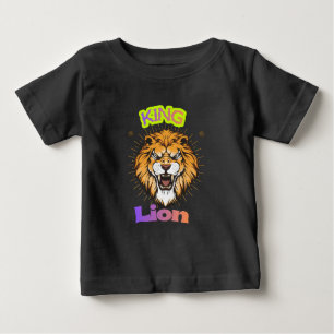 Majestätisches Königslöwen-Kronen-Porträt-Design Baby T-shirt