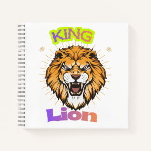 Majestätisches Königslöwen-Kronen-Porträt-Design Notizbuch
