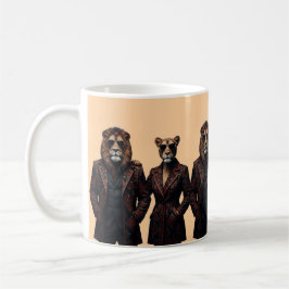 Majestätisches Löwen- & Löwinnen-Power-Paar in Eth Kaffeetasse