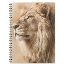 Majestätisches Löwen-Wildtier-Kunstnotizbuch