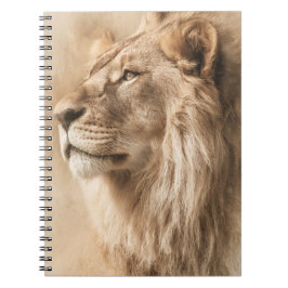 Majestätisches Löwen-Wildtier-Kunstnotizbuch Notizblock