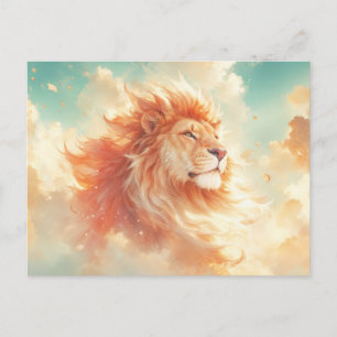 Majestätisches Löwen-Wolkenporträt Postkarte