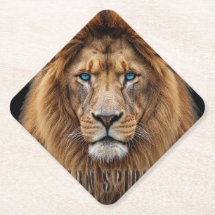 Majestätisches Löwengesicht mit blauen Augen Wil Untersetzer