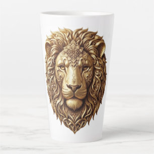 Majestätisches Löwenkopf-Stammes-Ornament Kunst La Milchtasse