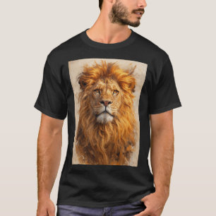 Majestätisches Löwenporträt – Golden Power T-Shirt