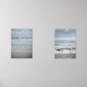 Majestätisches Meer mit Wellen unter dem stürmisch Bilderwand Sets