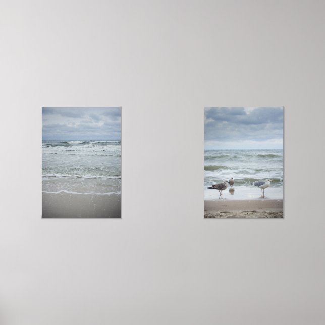 Majestätisches Meer mit Wellen unter dem stürmisch Bilderwand Sets (Vorderseite)