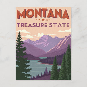 Majestätisches Montana: Sonnenaufgang im Schatzsta Postkarte