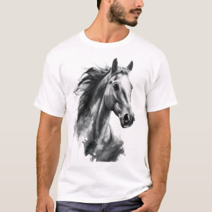 Majestätisches Pferd Aquarell Kunst Herren T-Shirt
