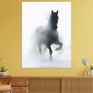 Majestätisches Pferd im Nebel – Minimalistisches A Leinwanddruck