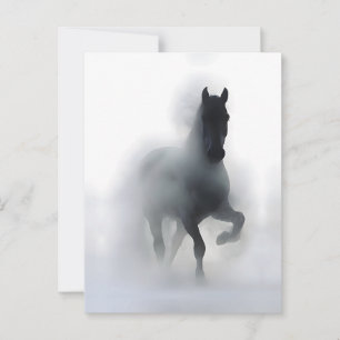 Majestätisches Pferd im Nebel – Minimalistisches A Postkarte