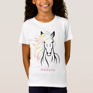 Majestätisches Pferd mit farbenfroher Blüte T-Shirt