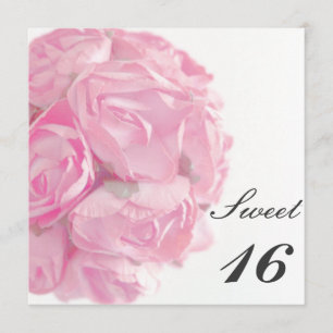 Majestätisches rosa Rosen-16. Einladung