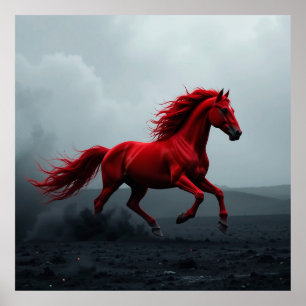 Majestätisches rotes Pferd läuft Poster