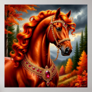 Majestätisches rotes Pferd Poster