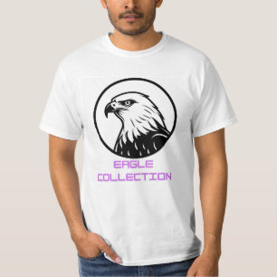Majestätisches Schwarz-Weiß-Adlerkopf-Emblem T-Shirt