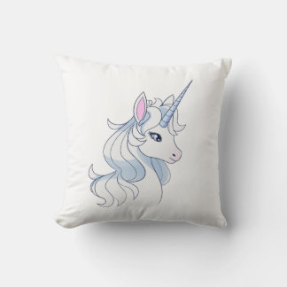 Majestätisches weißes Einhorn-Profilkissen Kissen