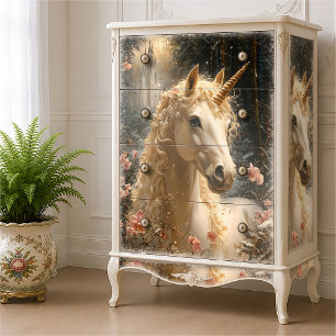 Majestätisches weißes Einhorn Winter Fantasy Schne Seidenpapier