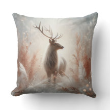 Majestätisches Winterhirsch-Wurfkissen