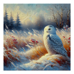Majestätliche Schneeeule in der Wildnis Poster
