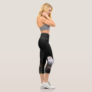 Majestätliche Winter-Schneeeule Capri Leggings