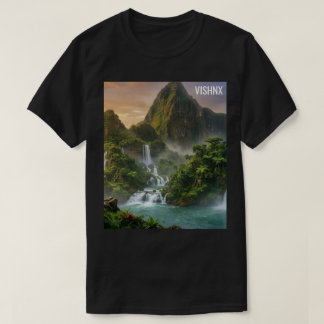 Majestetischer Fantasy-Wald und Wasserfall-Ästheti T-Shirt