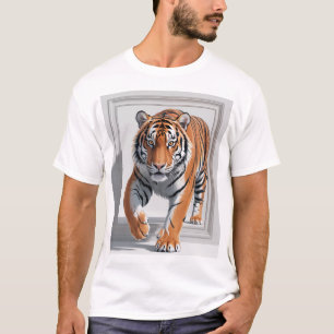 Majestic 3D Tiger Illustration hyperrealistisch T-Shirt