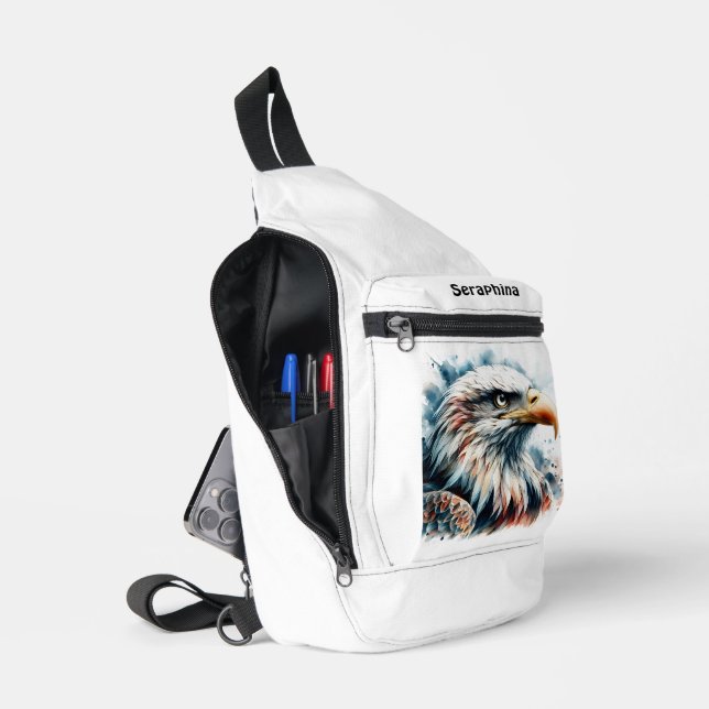 Majestic Adler im atemberaubenden Aquarellstil Crossbody Bag (Offen)