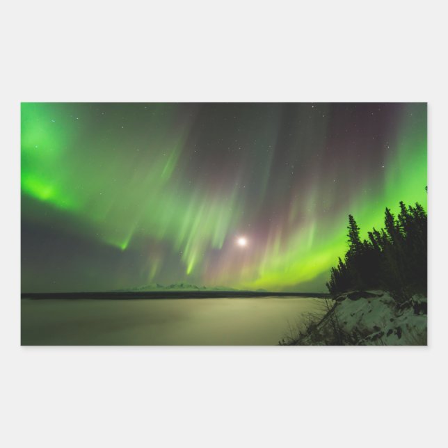 Majestic Aurora Rechteckiger Aufkleber (Vorderseite)