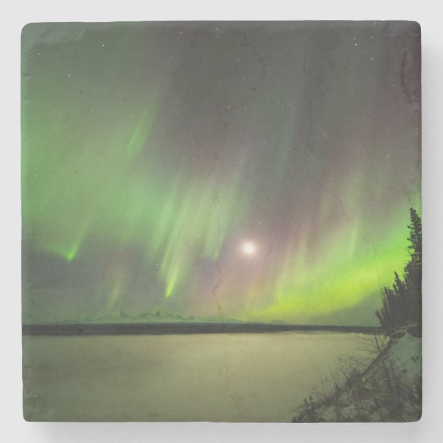 Majestic Aurora Steinuntersetzer (Vorderseite)