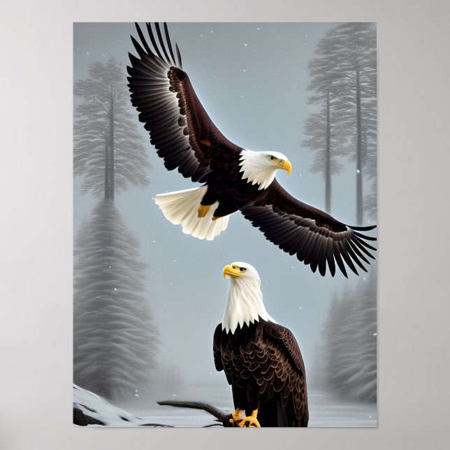 Majestic Bald Eagle Art Poster (Vorne)