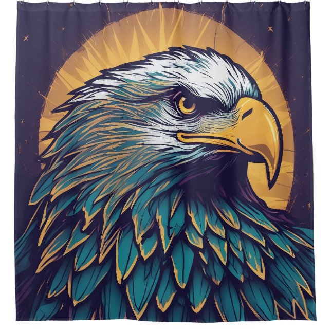 Majestic Bald Eagle Duschvorhang (Vorderseite)