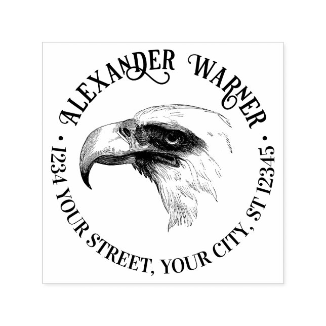Majestic Bald Eagle Head Name Rücksendeadresse #2 Permastempel (Design)