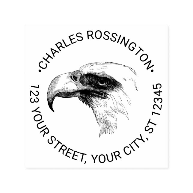 Majestic Bald Eagle Head Name Rücksendeadresse Permastempel (Design)