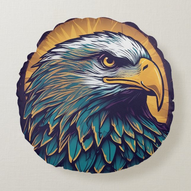 Majestic Bald Eagle Rundes Kissen (Vorderseite)