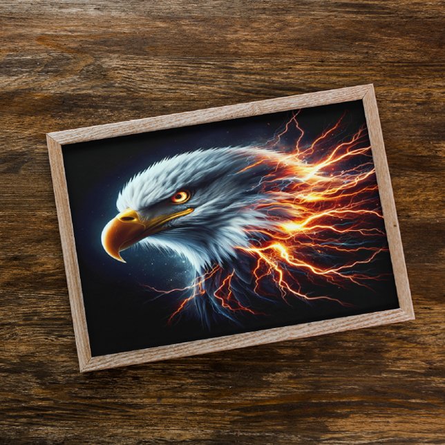 Majestic Bald Eagle steigt durch den Blitz Poster (Von Creator hochgeladen)