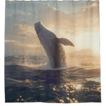 Majestic Baleine de rebut au rideau de douche couc