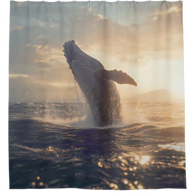 Majestic Baleine de rebut au rideau de douche couc (Devant)