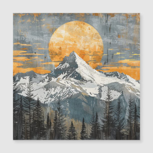 Majestic Berglandschaft - Rustikale Natur Magnetkarte