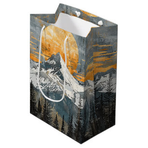 Majestic Berglandschaft - Rustikale Natur Mittlere Geschenktüte