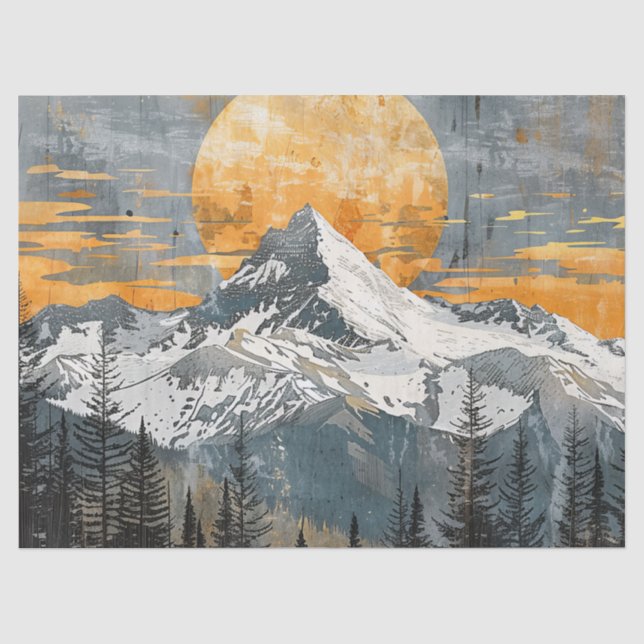 Majestic Berglandschaft - Rustikale Natur Seidenpapier (Vorderseite)