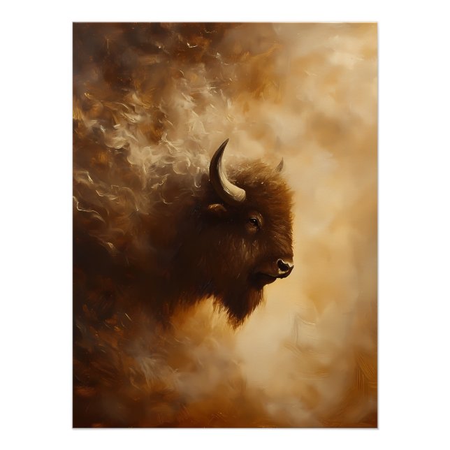 Majestic Bison, Buffalo Poster (Vorderseite)