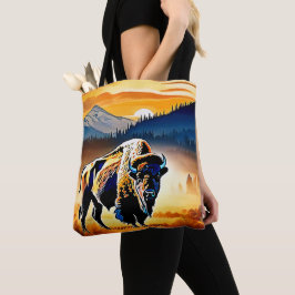 Majestic Bison Sunset Tasche