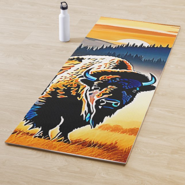 Majestic Bison Sunset Yogamatte (Beispiel)